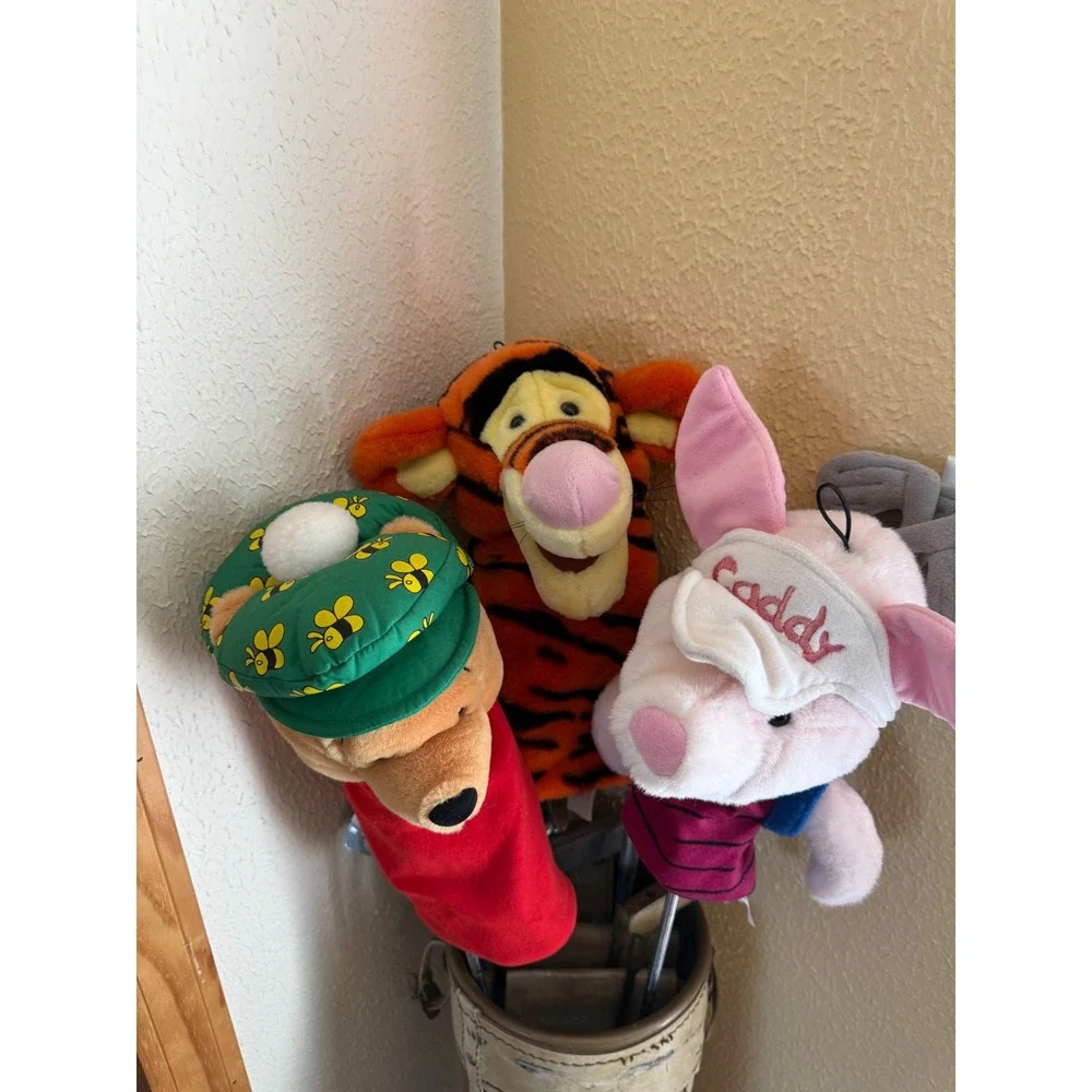 Vintage Disney Winnie the Pooh Tigger Piglet Golf Club Headcover Set of 3 Plush - Picture 2 of 11